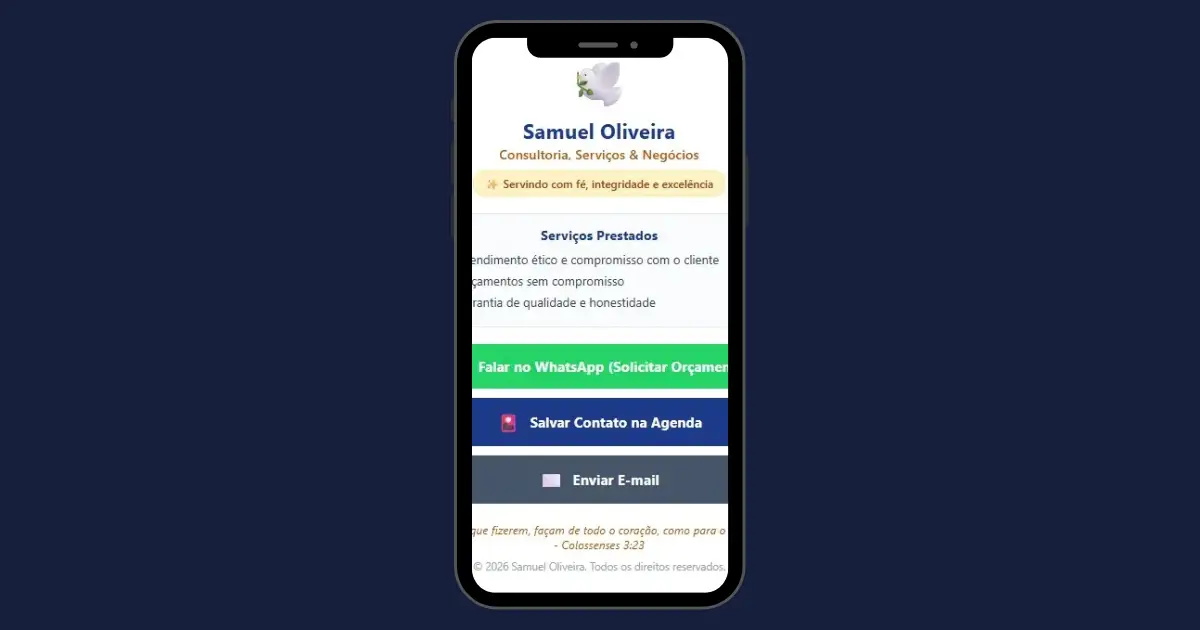 Cartão Digital Consultoria Igrejas